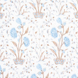 Schumacher Khilana Floral Sky Fabric - Eade's Wallpaper