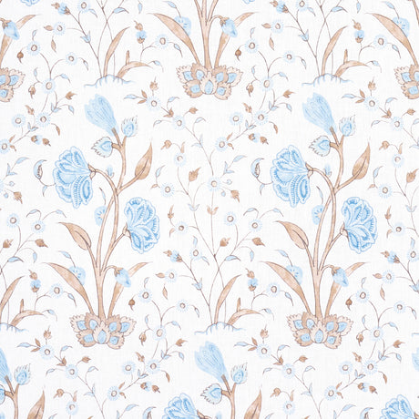 Schumacher Khilana Floral Sky Fabric - Eade's Wallpaper