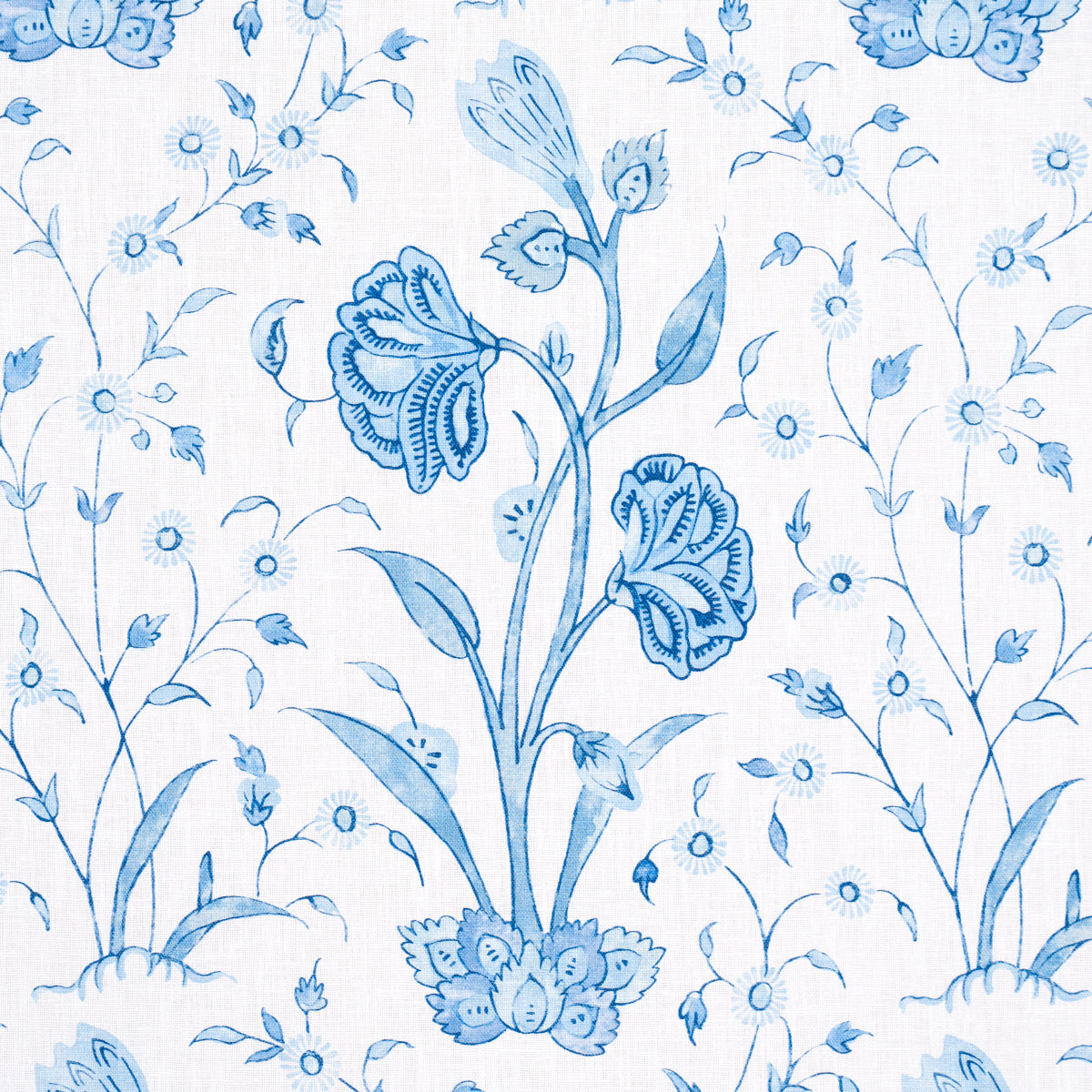 Schumacher Khilana Floral Porcelain Fabric - Eade's Wallpaper