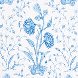 Schumacher Khilana Floral Porcelain Fabric - Eade's Wallpaper