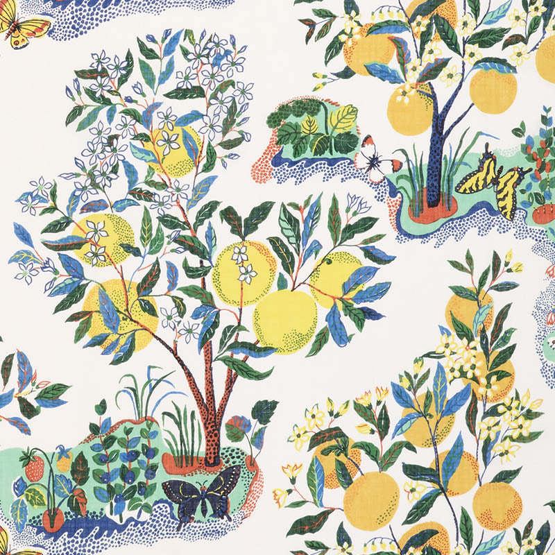 Schumacher 177330 CITRUS GARDEN INDOOR/OUTDOOR in PRIMARY Fa