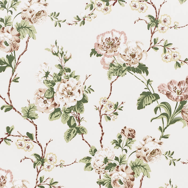 Schumacher Betty Chintz Quiet Pink Fabric