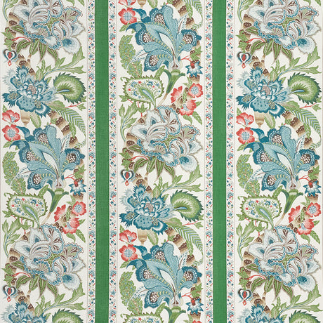 Schumacher Anjou Stripe Emerald Fabric