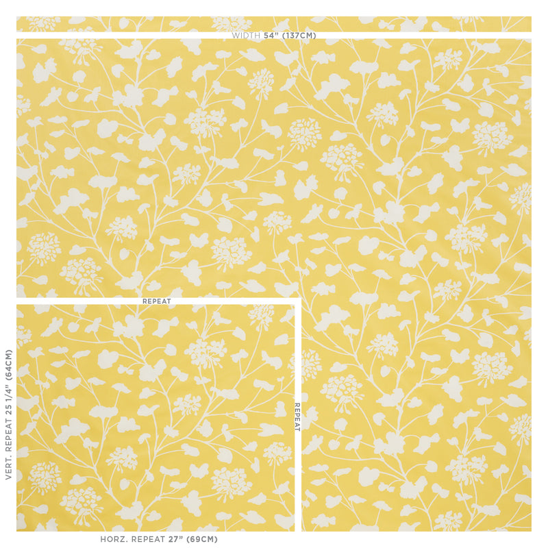 Schumacher Pennick Chintz Yellow Fabric - Eade's Wallpaper
