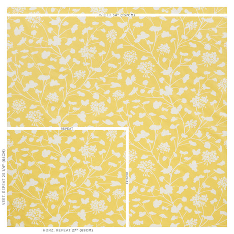 Schumacher Pennick Chintz Yellow Fabric - Eade's Wallpaper
