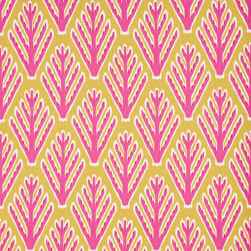 Schumacher Bodhi Tree Yellow & Pink Fabric
