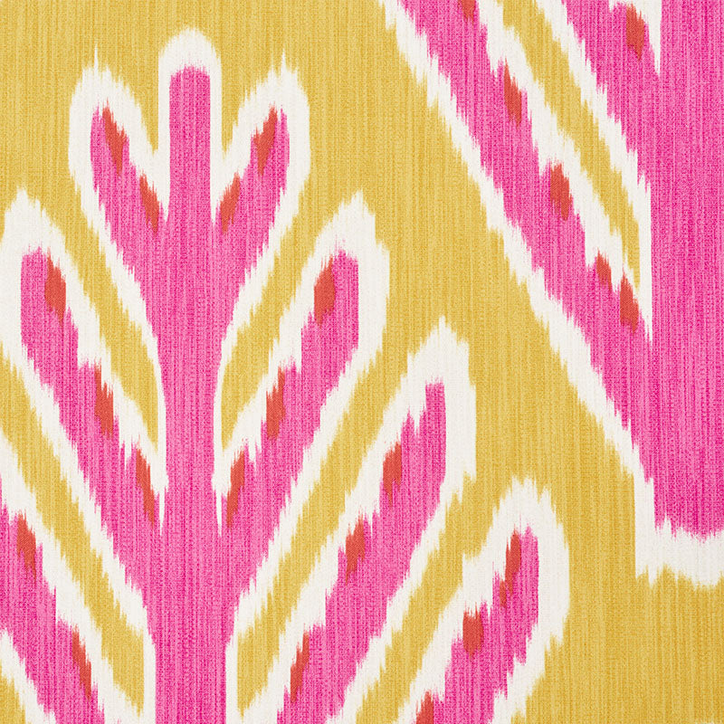 Schumacher Bodhi Tree Yellow & Pink Fabric