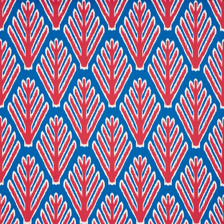 Schumacher Bodhi Tree Blue & Red Fabric