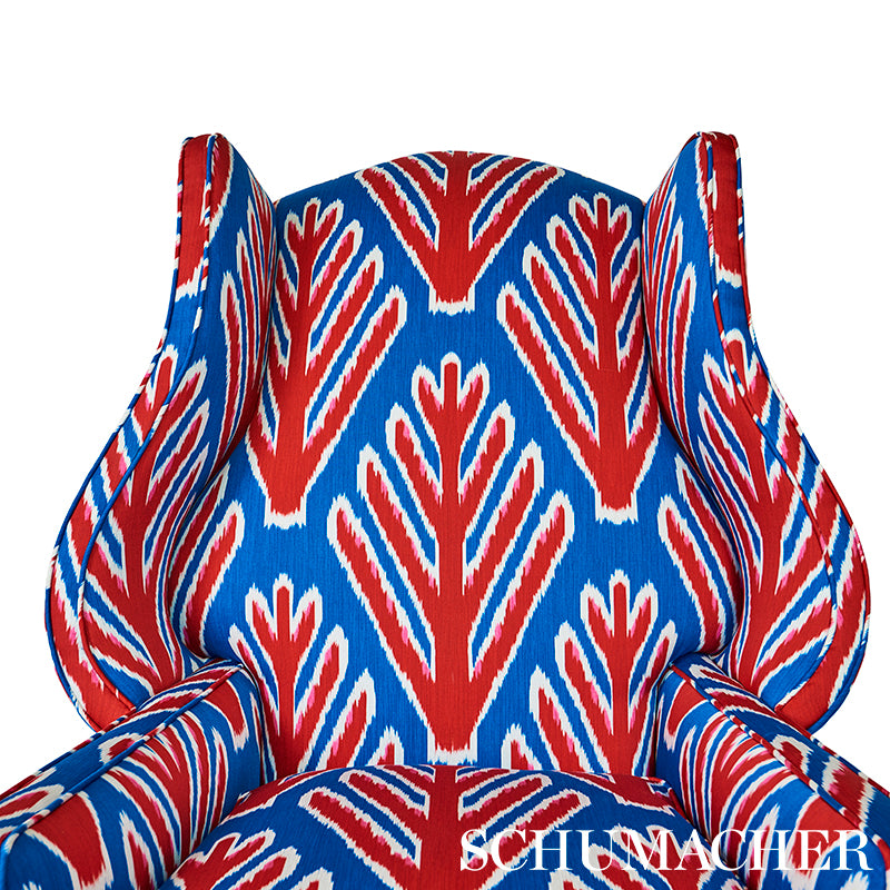 Schumacher Bodhi Tree Blue & Red Fabric