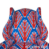 Schumacher Bodhi Tree Blue & Red Fabric