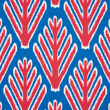 Schumacher Bodhi Tree Blue & Red Fabric