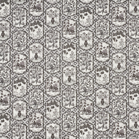 Schumacher Ting Ting Black Fabric - Eade's Wallpaper