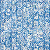 Schumacher Ting Ting Blue Fabric - Eade's Wallpaper