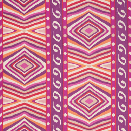 Schumacher Terence Ikat Magenta Fabric - Eade's Wallpaper