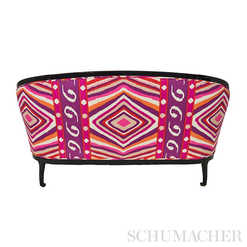Schumacher Terence Ikat Magenta Fabric - Eade's Wallpaper