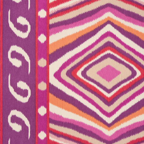 Schumacher Terence Ikat Magenta Fabric - Eade's Wallpaper