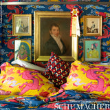Schumacher Magical Ming Dragon Navy Fabric - Eade's Wallpaper