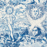 Schumacher Modern Toile Indigo Fabric - Eade's Wallpaper