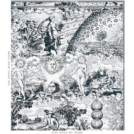 Schumacher Modern Toile Black Fabric - Eade's Wallpaper