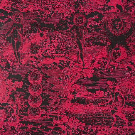 Schumacher Modern Toile Pink & Black Fabric - Eade's Wallpaper