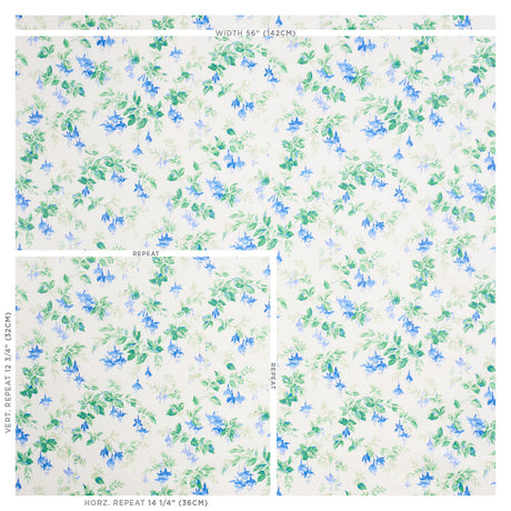 Schumacher Garden Gate Chintz Cobalt Fabric
