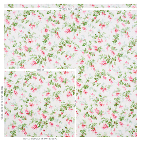 Schumacher Garden Gate Chintz Magenta Fabric