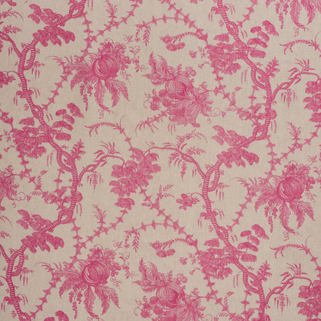 Schumacher San Cristobal Toile Magenta Fabric - Eade's Wallpaper