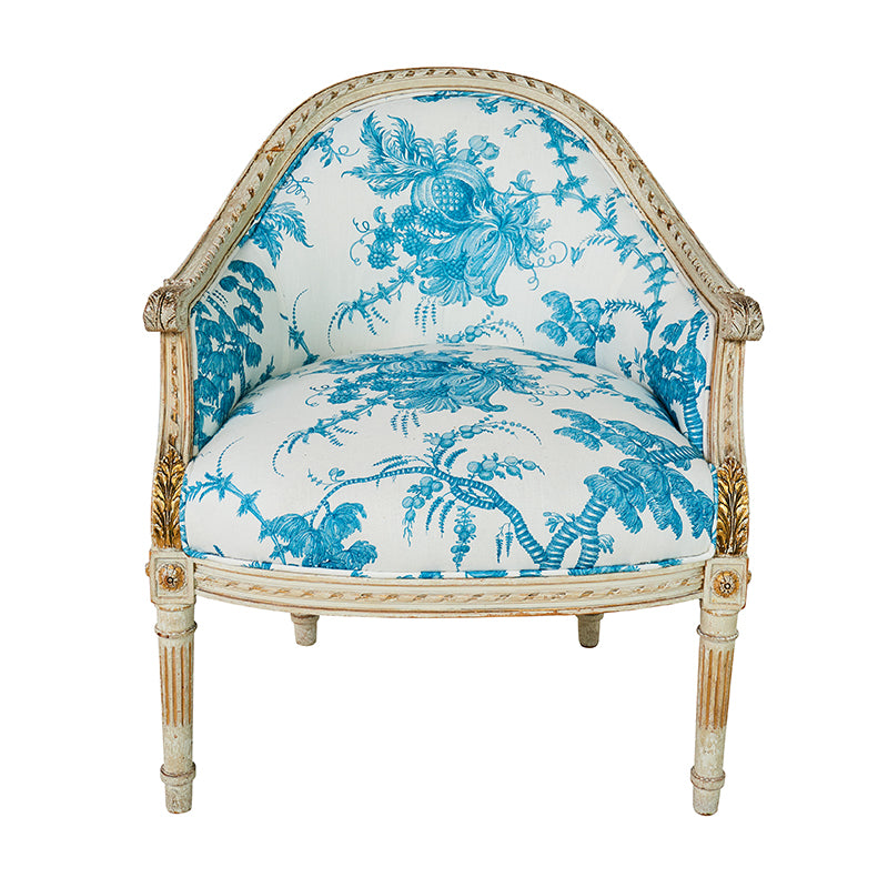 Schumacher San Cristobal Toile Peacock Fabric - Eade's Wallpaper
