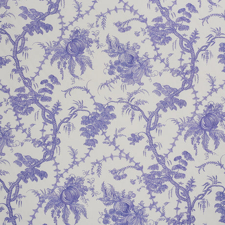 Schumacher San Cristobal Toile Purple Fabric - Eade's Wallpaper