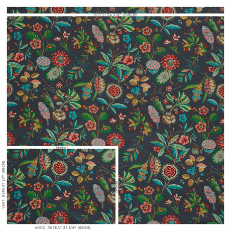 Schumacher Roca Redonda Carbon & Multi Fabric - Eade's Wallpaper