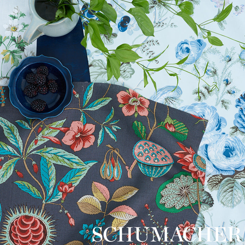 Schumacher Roca Redonda Carbon & Multi Fabric - Eade's Wallpaper