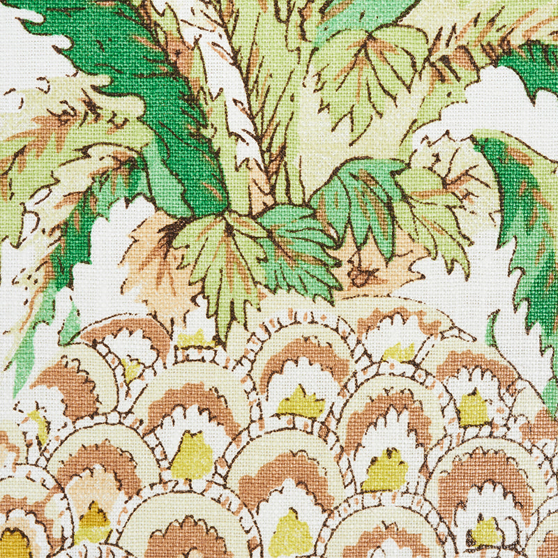 Schumacher Pineapples Chintz Ivory Fabric - Eade's Wallpaper
