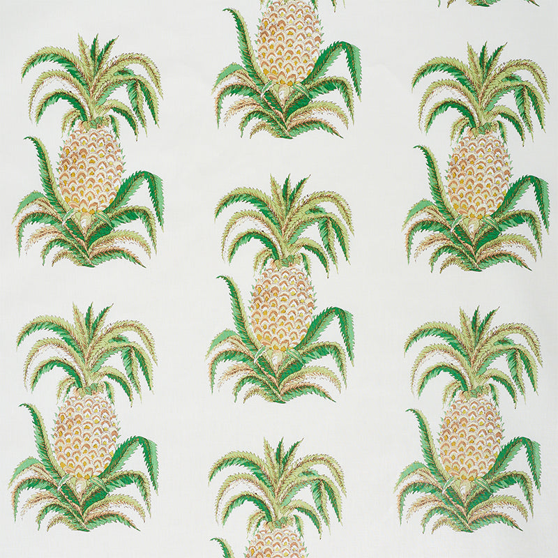Schumacher Pineapples Chintz Ivory Fabric - Eade's Wallpaper