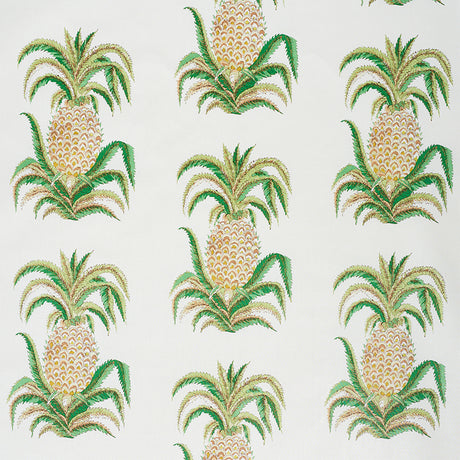 Schumacher Pineapples Chintz Ivory Fabric - Eade's Wallpaper