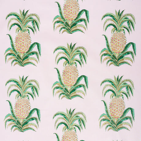 Schumacher Pineapples Chintz Blush Fabric - Eade's Wallpaper