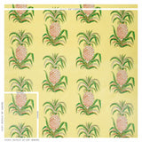 Schumacher Pineapples Chintz Yellow Fabric - Eade's Wallpaper