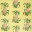 Schumacher Pineapples Chintz Yellow Fabric - Eade's Wallpaper