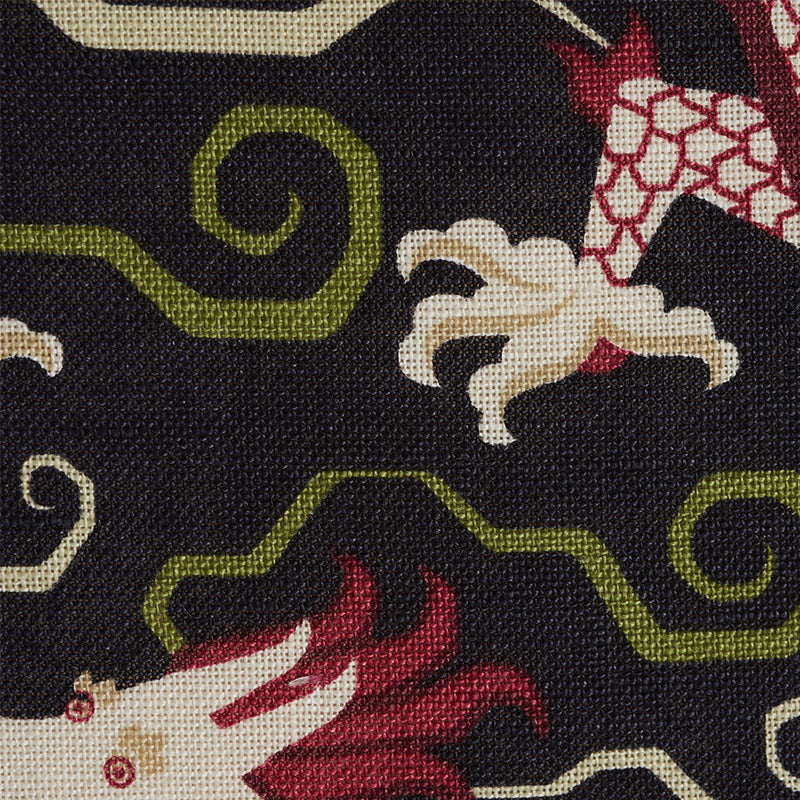 Schumacher 179001 BIXI DRAGON in BLACK Fabric - SCHUMACHER x