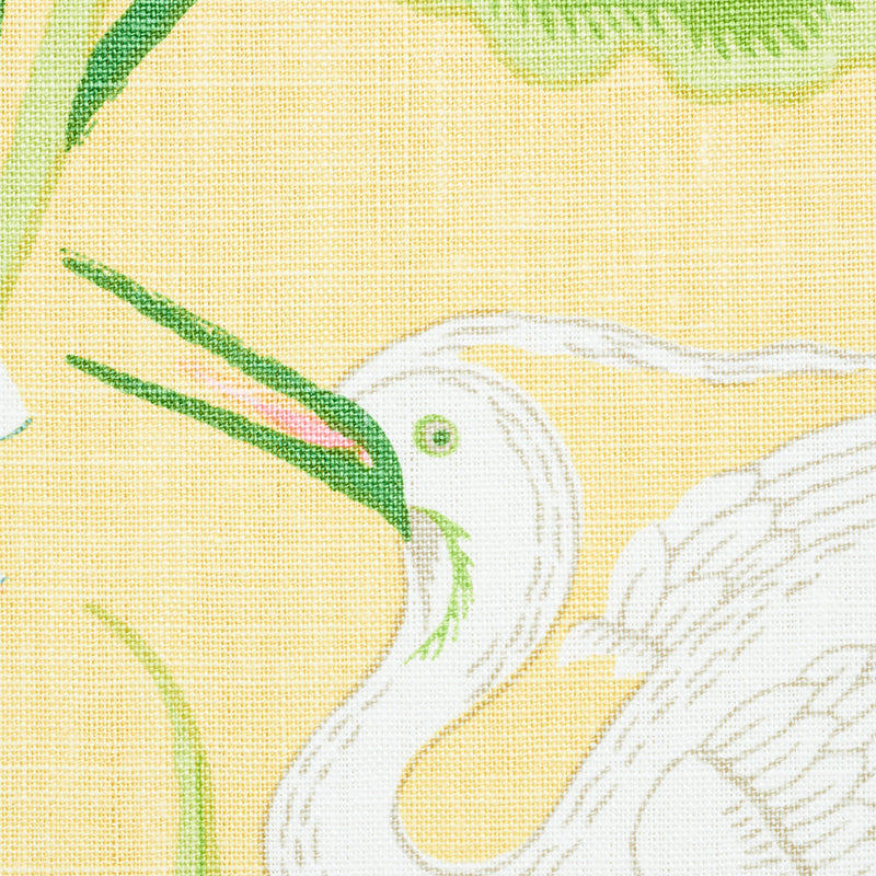 Schumacher Lotus Garden Yellow Fabric - Eade's Wallpaper