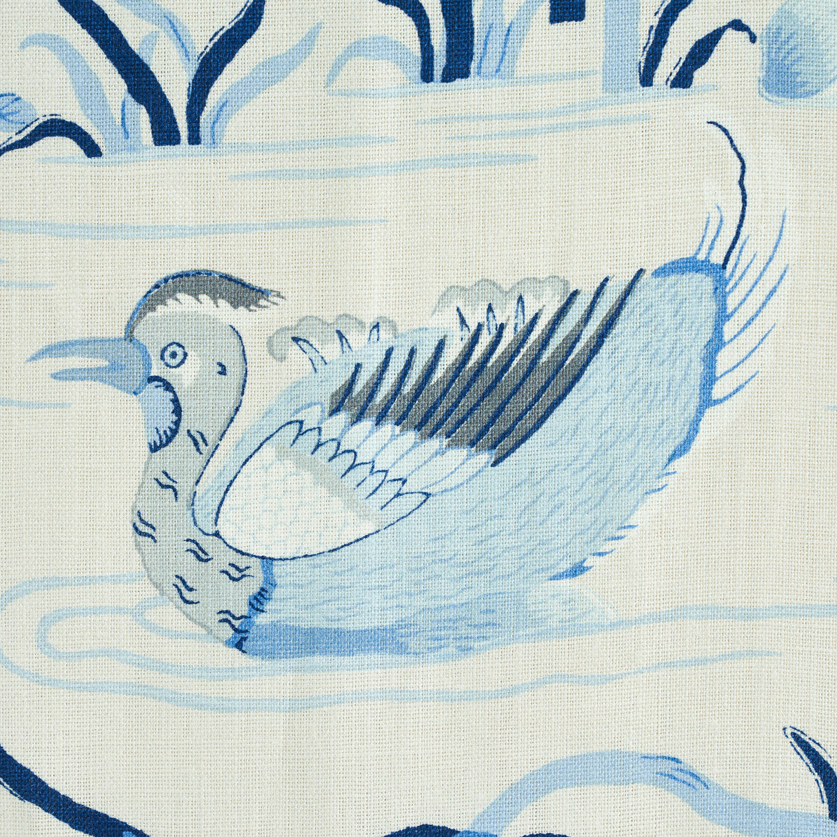 Schumacher Lotus Garden Porcelain Fabric - Eade's Wallpaper