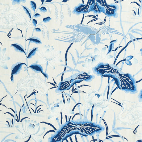 Schumacher Lotus Garden Porcelain Fabric - Eade's Wallpaper