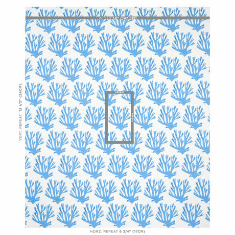 Schumacher Coral Blue Fabric