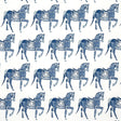 Schumacher Marwari Horse Navy Fabric - Eade's Wallpaper