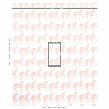 Schumacher Marwari Horse Pink Fabric - Eade's Wallpaper