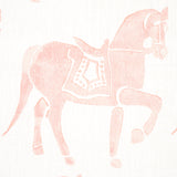 Schumacher Marwari Horse Pink Fabric - Eade's Wallpaper