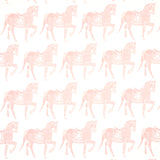 Schumacher Marwari Horse Pink Fabric - Eade's Wallpaper