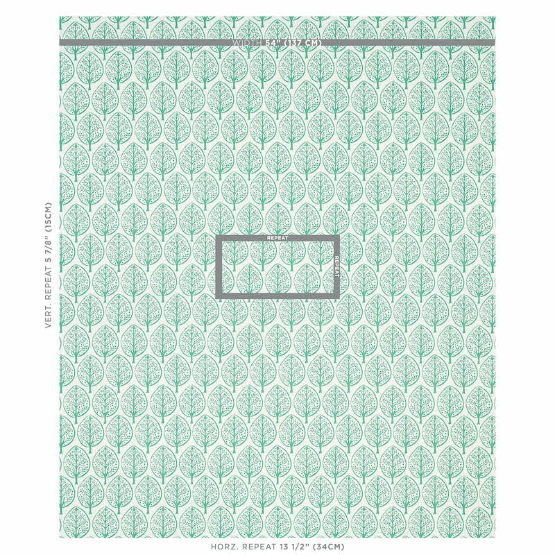 Schumacher Mini Burchettes Sea Glass Fabric - Eade's Wallpaper