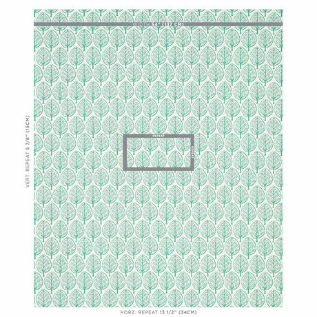Schumacher Mini Burchettes Sea Glass Fabric - Eade's Wallpaper
