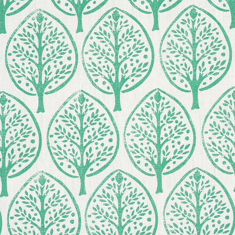 Schumacher Mini Burchettes Sea Glass Fabric - Eade's Wallpaper