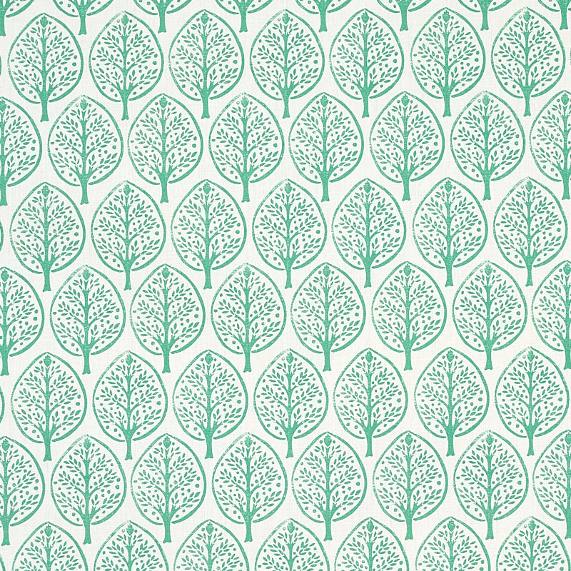 Schumacher Mini Burchettes Sea Glass Fabric - Eade's Wallpaper